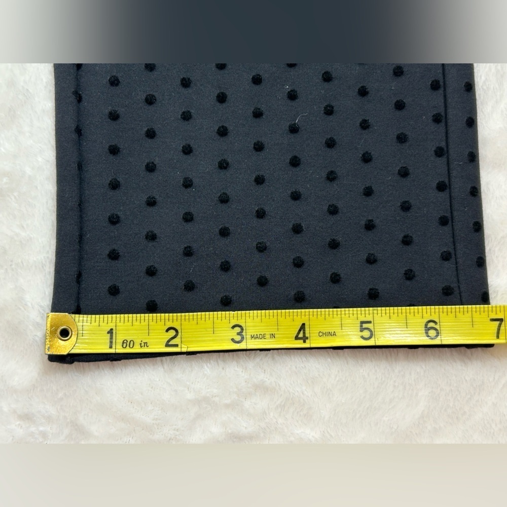 Soft Surroundings Black Pants with Black Velvet Polka Dots, Straight Leg - Picture 4 of 10